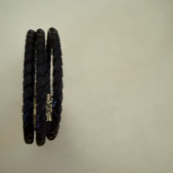 Carolyn Pollack Relios 925 Silver, Brass, and Leather Bracelet w/ Magnetic Clasp - Picture 4 of 11